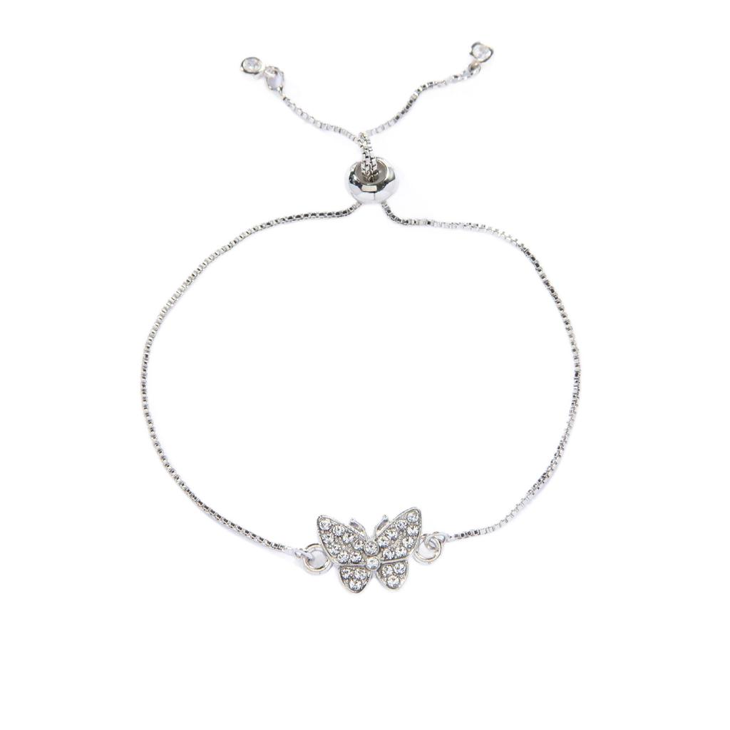 Elegant Crystal Butterfly Bracelet for Women: Adjustable Pull-String, Fashionable Jewelry Inspired by Southeast Asian Style