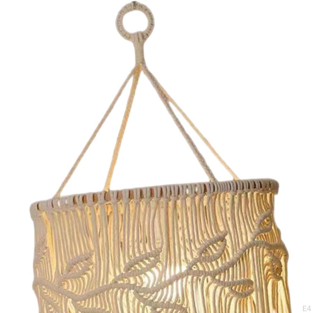 Bohemian Woven Pendant Lamp Shade Farmhouse Decor Handwoven Home for Bedrooms Living Rooms And