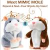 Hamster Learn To Imitate Talking,Funny Animal Plush Toy Talking Nod Hamster Doll Soothing Crying Baby Toy Kids Gift