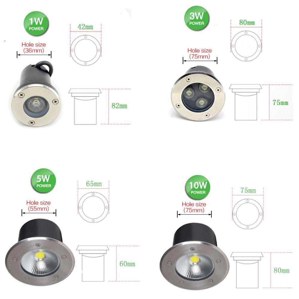 LED Underground Light 5W 10W 12W Floor Lamp Outdoor Ground Garden Square Path Buried Yard Spot Landscape IP68 AC85-265V DC12V