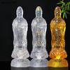1 PCS 29cm Resin Putuo Nanhai Guanyin Character Station Buddha Statue Home Decoration Gold Carving Crafts Feng Shui Ornament