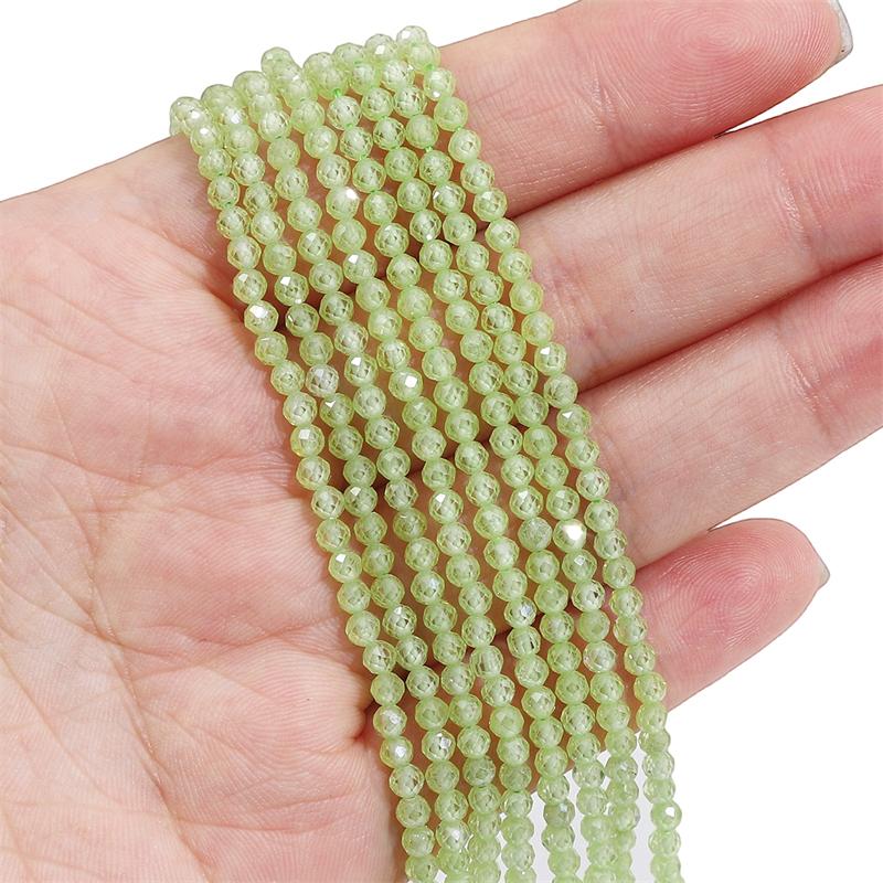 

120 шт. Натуральные многоцветные цирконы огранки круглые бусины для изготовления ювелирных изделий своими руками, браслетов, серег 3mm 120pcs зелёный