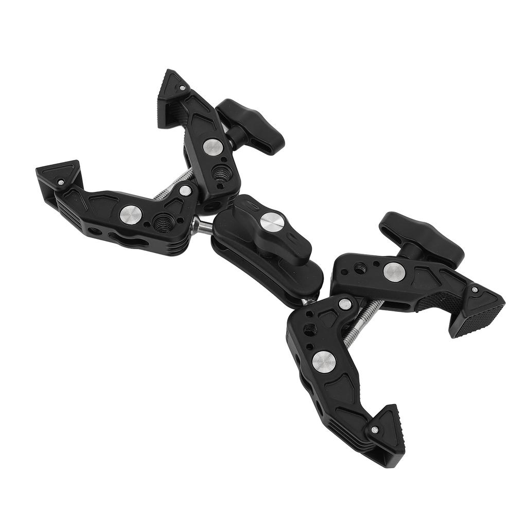 Double Super Clamp Camera Mount Aluminum Alloy Camera Mount Ball Head Clamp Adapter with 1 4 3 8 Inch Interface for
