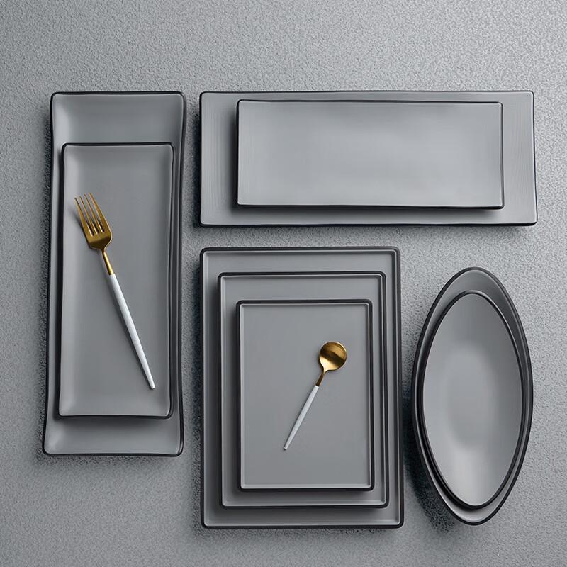 Assiettes rectangulaires pour repas en mélamine WOHO (Lot de 5)