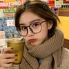Anti-Blue Flat Mirror Plain Artifact Polygonal Glasses Large Frame Glasses