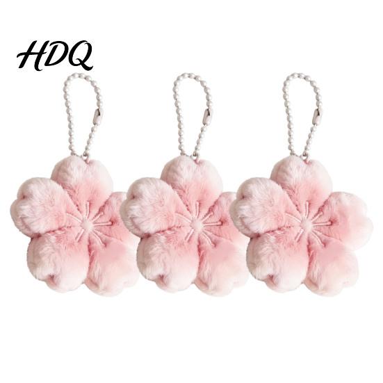 Tote Bag Keychain 1/2/3Pcs Pendant Soft Plush Cherry Blossom Design Key Chain