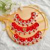 Lace-up Style Cat Hand-knitted Scarf Decorative Pet Saliva Towel New Year Pet Collar  Wedding