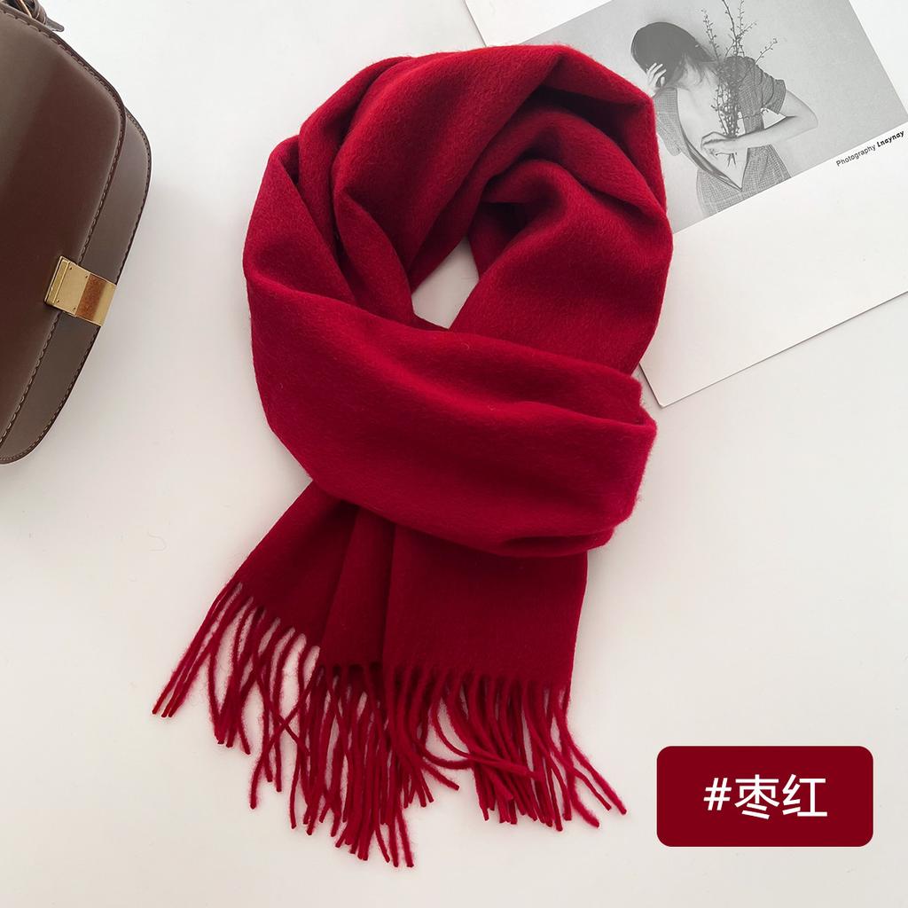 High Quality 100% Wool Wraps Female Male Solid Classic Muffler Women Man Scarves  Autumn Winter Soft Warm Casual Couple Scarf