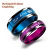 Fashion Couple Rings Her King His Queen Statement Ring Romantic Stainless Steel Crown Ring Anniversary Wedding Band  Gift