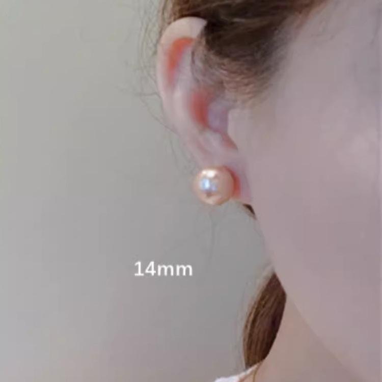 Ultra-white Red Bun Pearl Earrings Unique Retro Design Light Luxury Senior Sense Ear Hole-friendly Fashion Ear Jewelry