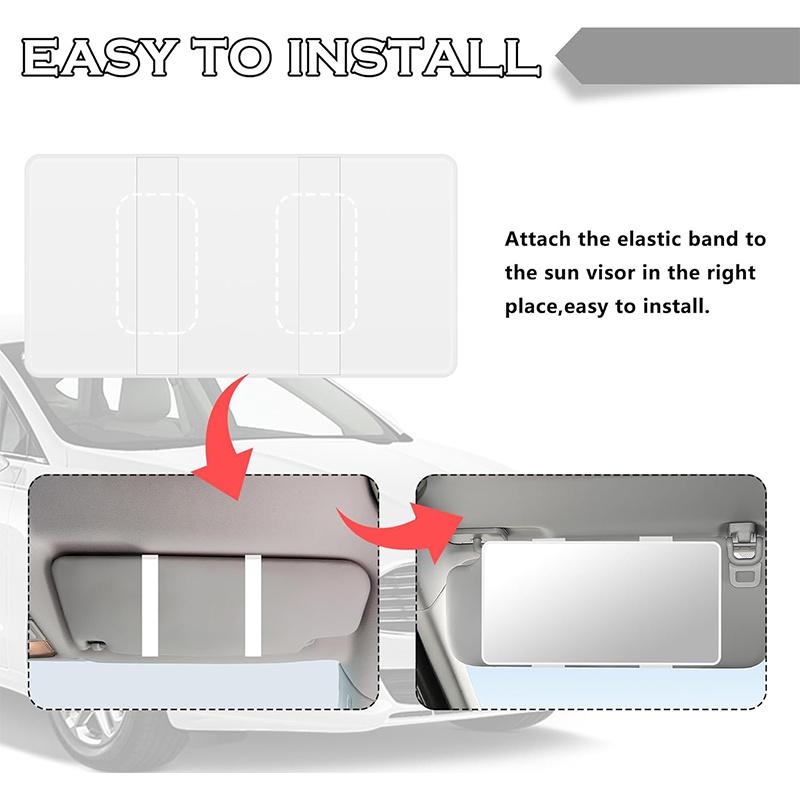 Car Mirror For Sun Visor Large Screen Portable Makeup Mirror Hd Vanity Mirror For Truck Suv Interior Rear View Mirror