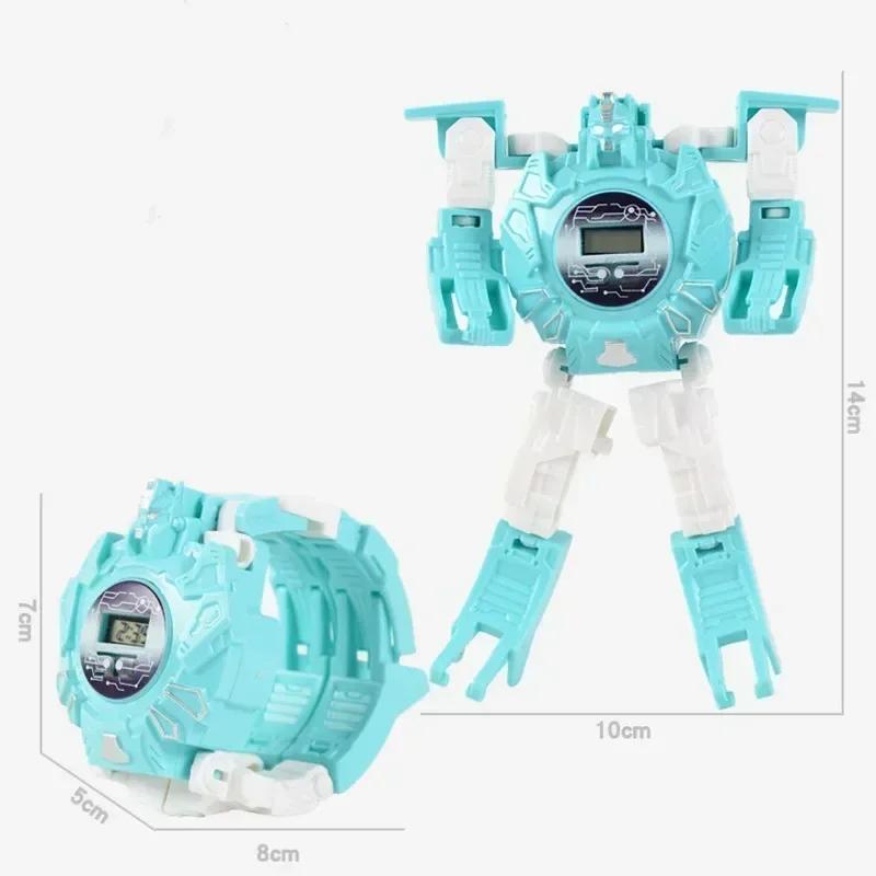 Cartoon Electronic Deformation Children Watch Children Creative Manual Transformation Robot Toys Perfect for Children's Birthday