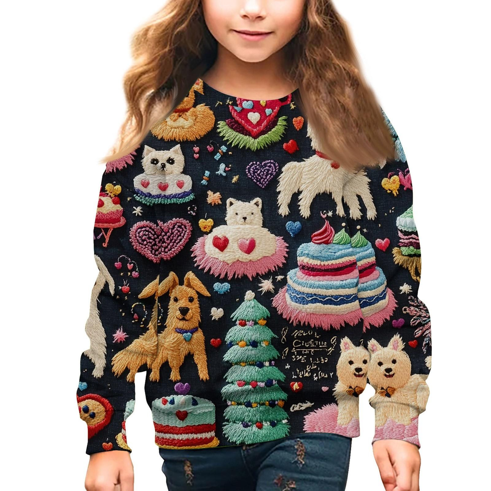 

Мальчики и девочки круглый вырез свитера для детей День святого Валентина вышитый принт топы 100 зелёный