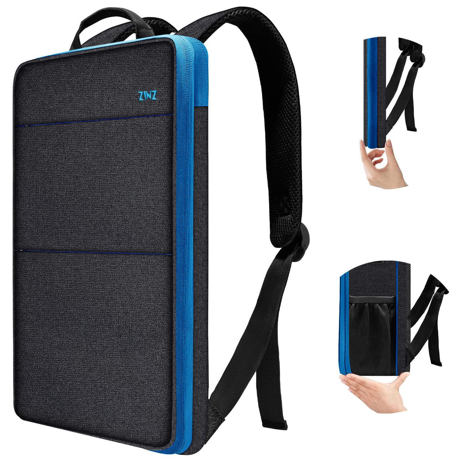 Ultradünner erweiterbarer Laptop-Rucksack mit USB für Geschäftsreisen 13-14 inch blau/schwarz