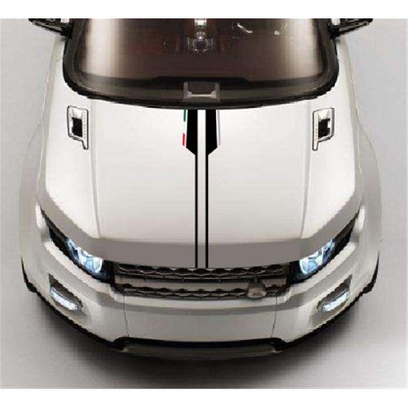 Universal Car Hood Decal Vinyl Stripe Stickers Black Car Head Decor Waterproof