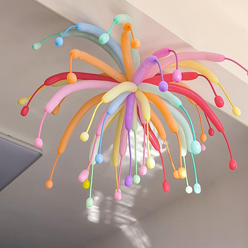 Colorful Dopamine Birthday Balloons and Backdrop for Kids' Party