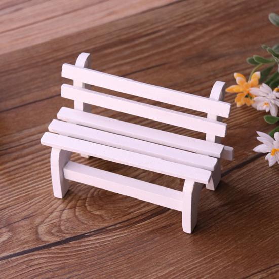 Yousheng Miniature Park Bench Realistic Tiny Wooden Garden Seats for Micro Landscape Dollhouse Fairy Garden