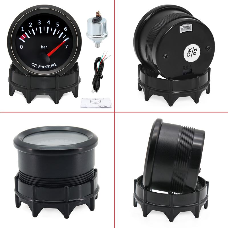 Universal 52mm 2" Oil Temp Temperature Gauge 50~150℃ Digital Pointer W/Sensor 1/8 NPT Car Meter Oil Pressure Gauge Bar Sensor