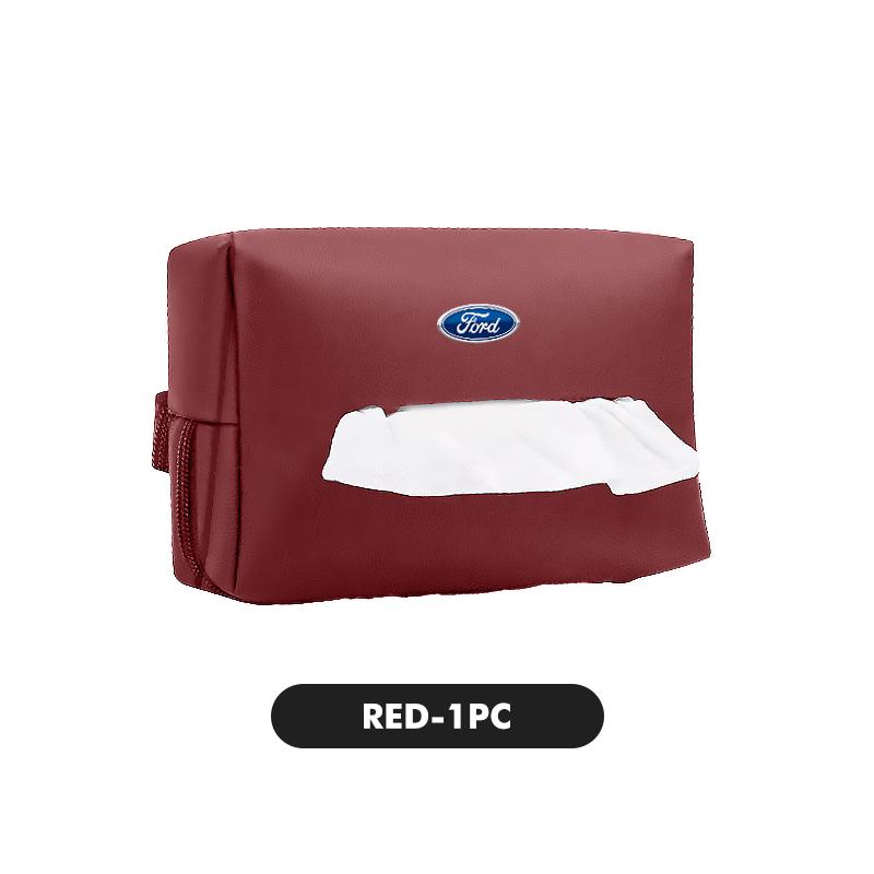 Universal Car Leather Tissue Box Vehicle Console Tissue Storage Bag For Ford Fiesta Ranger Mondeo Escape Ecosport Fusion