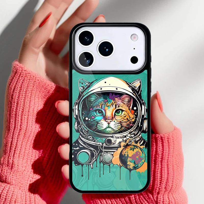 Coque de téléphone Space Kitty Cat Adventures pour iPhone 17 Air 16e 15 14 13 Pro Max Coque Arrière pour 12 11 Pro Coque