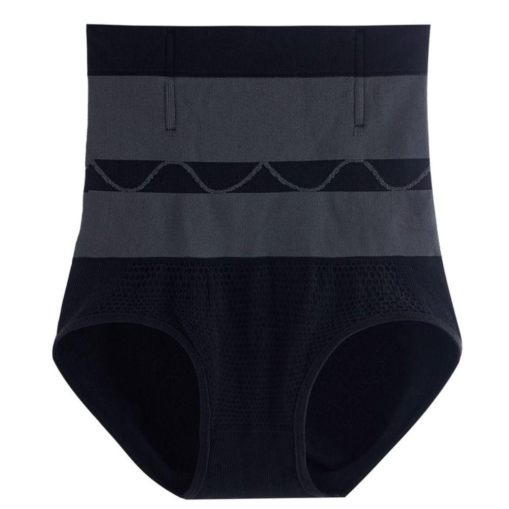 High Waist Flat Belly Panties Tummy Shapers Women Slimming Underwear High Waist Shapewear Bodysuit black-M/L
