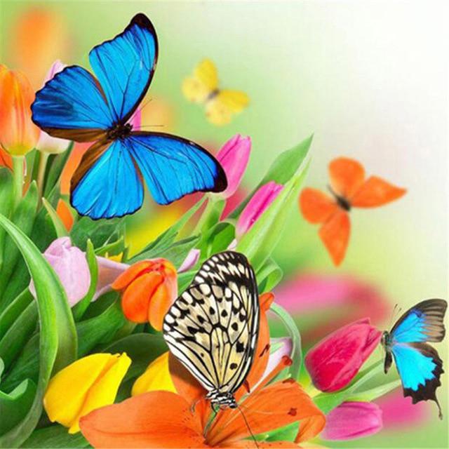 5d Diamond Painting Butterfly Full Round Drill Diamond Mosaic Animal Cross Stitch