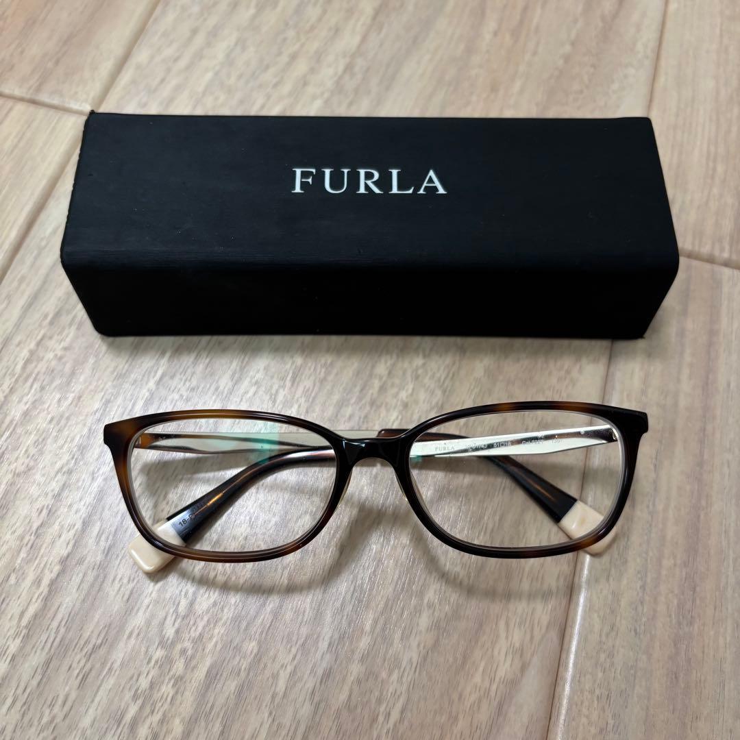 Used FURLA glasses tortoiseshell pattern with case