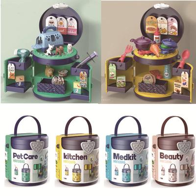 Children'S Simulation Play House Makeup Jewelry Candy Supermarket Medical Tools Handbag Gift Toy Set