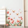 Tulip Butterfly Flowers Wall Stickers for Kids Room Nursery Kindergarten Classroom Wall Decoration Skirting Board Design