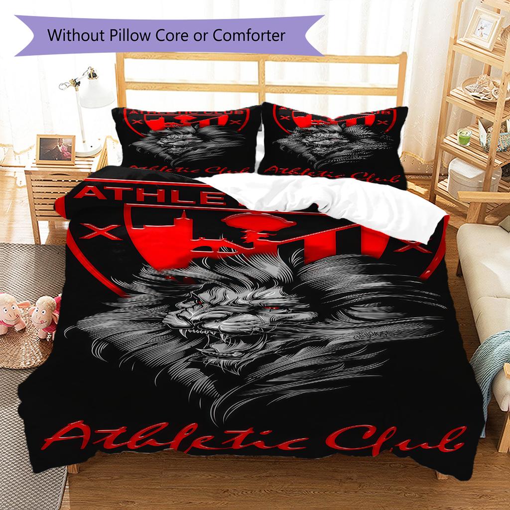 Bilbao logo Patrón Juego de Ropa de Cama Colcha Colcha Funda de Almohada Decoración del Hogar Regalo de Cumpleaños (1 * funda nórdica + 2 * fundas de almohada, sin núcleo)
