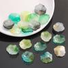5pcs [22x25mm] Three-dimensional Lotus Leaf Beads Transparent Half-Color Lotus Leaf  Glass Accessories DIY Handmade