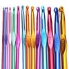 Colorful Knitting & Crochet Tools Set: 22-Piece Sweater Needles & Leather Case with Free Shipping