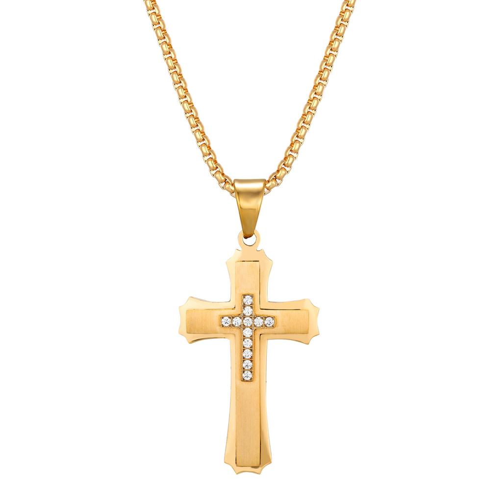 European and American Personality Niche Jewelry Accessories Double Cross Pendant Necklace