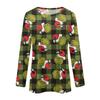 Women's Fashion Casual LongSleeve Print Round Neck Pullover Top Blouse