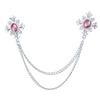 Elegant Tassel Rhinestone Cross Collar Pin For Shirts Fashionable Enthusiasts Suit Shirt Collar Brooch Trendy Jewelry