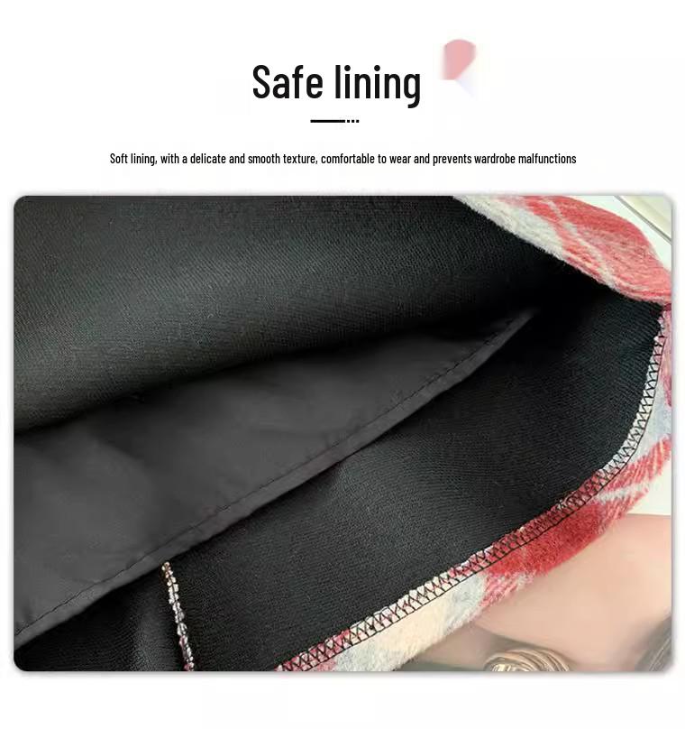 Plaid Woolen High-Waist A-Line Hip-Hugging Skirt - New Women's Collection for Early Autumn/Winter 2026