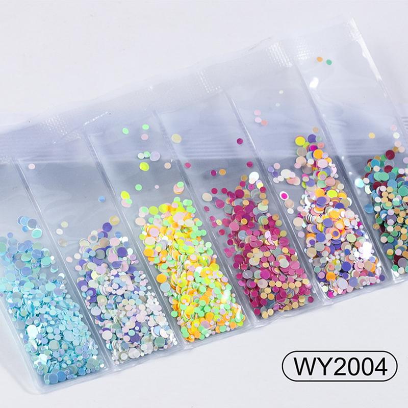6 Grids/Bag Nail Art Sequins Colorful Nail Polish Flakes Foils For Manicures