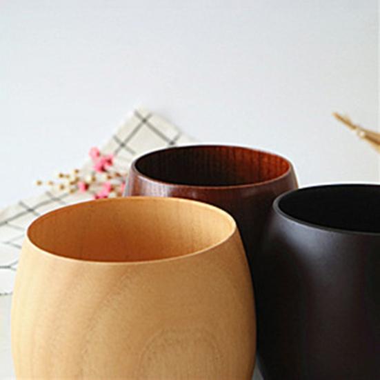 200-300ml Wooden Big Belly Beer Tea Coffee Milk Water Cup Kitchen Bar Drinkware