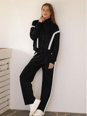 Conjunto deportivo casual para mujer 2025: Cárdigan Top y Pantalones de Pierna Ancha