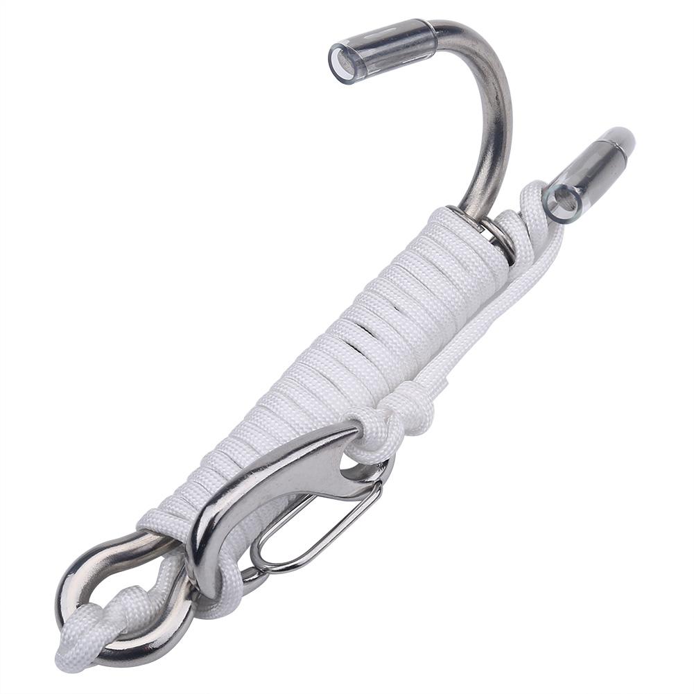 

Scuba Diving Double Dual Stainless Steel Reef Drift Hook with Line for Cave Dive (White) белый