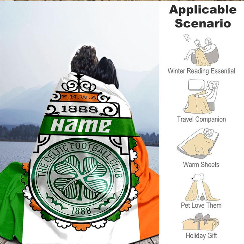 Coperta Personalizzata con Stemma Calcio Celtico Leggera Ideale per Letto Perfetta per Viaggi, Campeggio, Soggiorni, Divani, Regalo di Natale