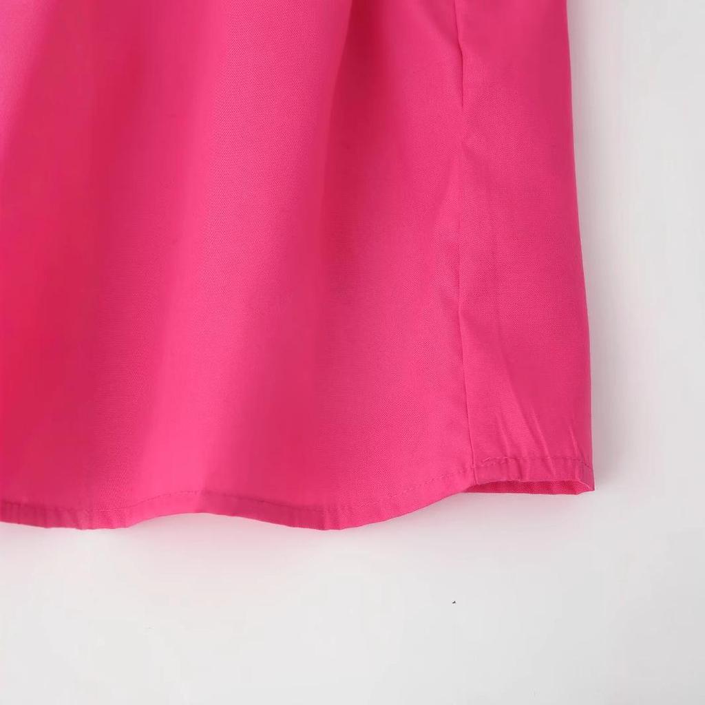 Cămașă de damă cu mânecă scurtă brodată în stil european și american pentru primăvara 2025