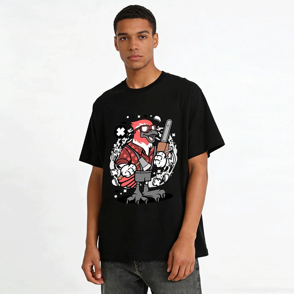 Woodpecker Lumberjack Cool Graphic Print T-Shirt Pure cotton T-shirt