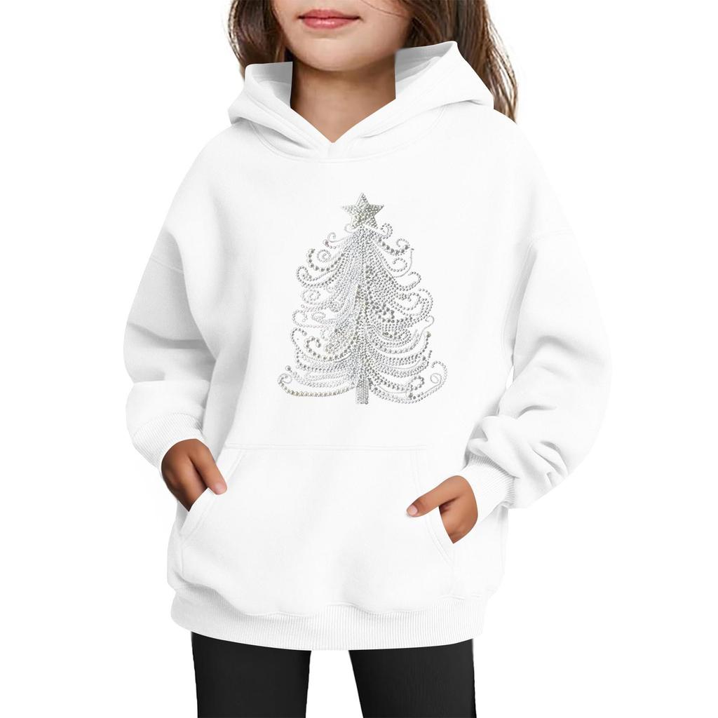 Sweatshirts For Teen Girls Hoodies Long Sleeve Drawstring Pullover Cute Printed Oversized Hoodie Christmas