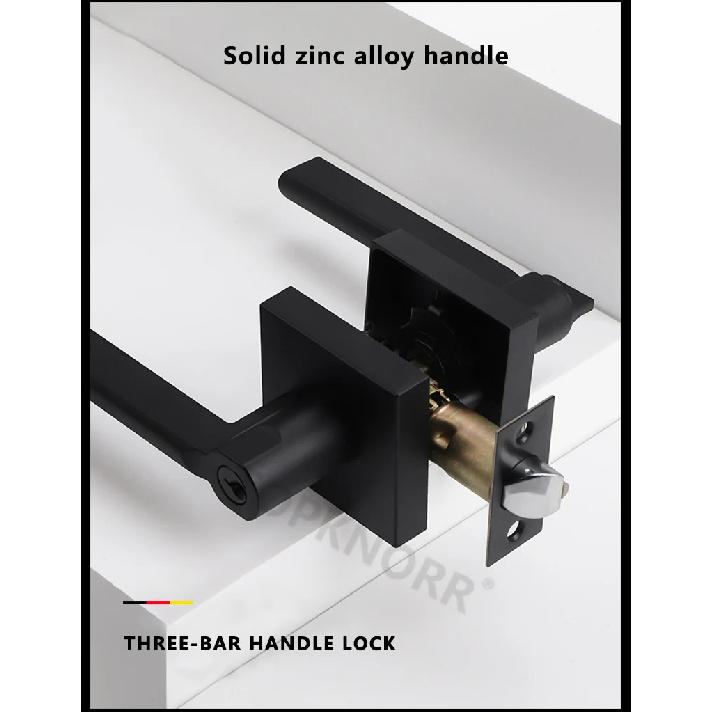 American Bathroom Door Lock Bathroom Keyless Three-pole Hand Lock Home Bedroom Door With Key Door Handle Spherical Lock Doorknob