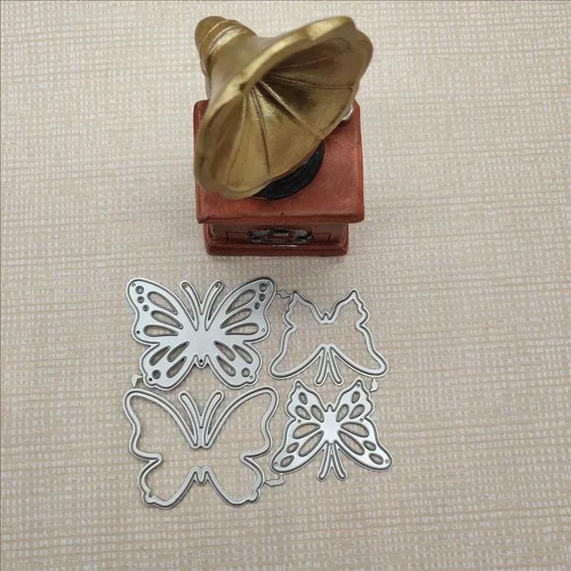 4 PCS/Batch DIY Card Mold Photo Album Embossed Butterfly Metal Cutting Paper Book Craft School Supplies Border Template