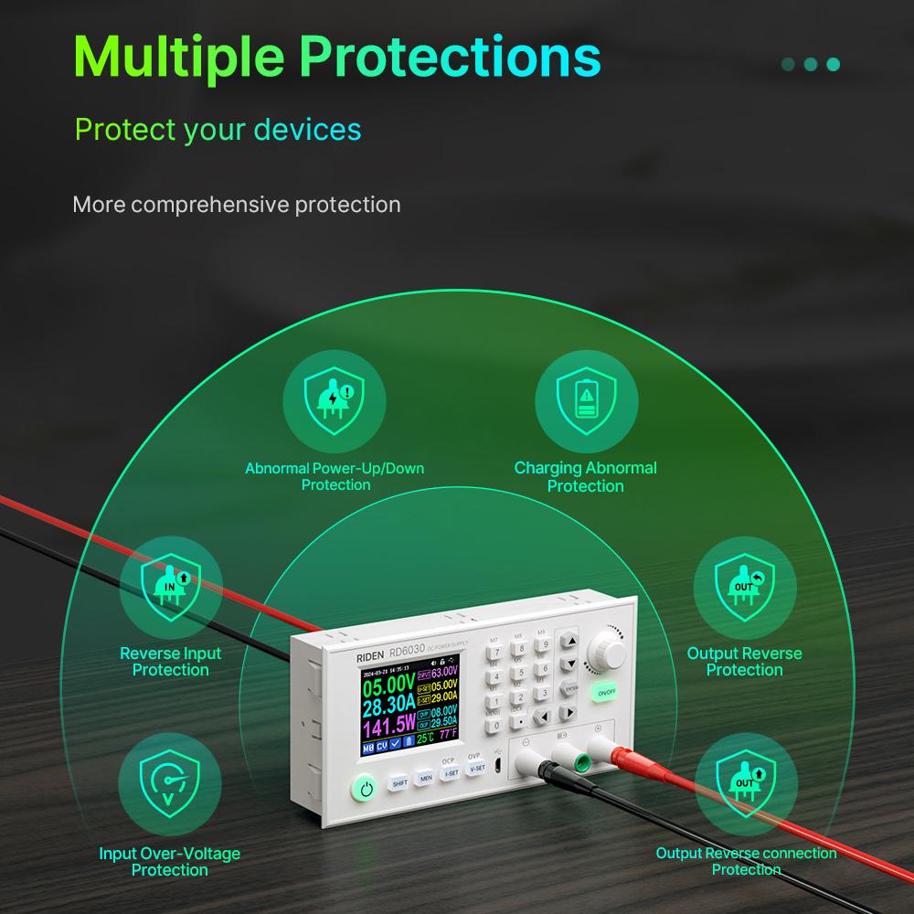 RD6030W 60V 30A DC Voltage Current Step-down Stabilized Regulated Power Supply Module Buck Adjustable Converter Battery Charge