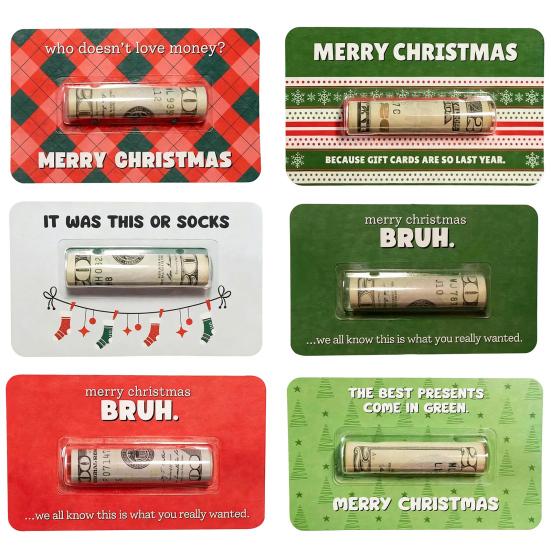 Bruh Money Holder Christmas Tree Hanging Cash Holder Card Decoration Ornament Festival Party Holiday