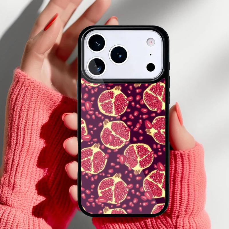 Pomegranate Pattern Phone Case for iPhone 17 Air 16e 15 14 13 Pro Max Back Cover for 12 11 Pro Coque