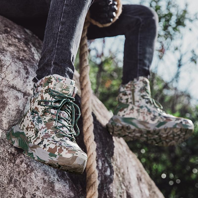 New Autumn Winter Men's Boots Outdoor Non-slip Male Hiking Boots Breathable Men Work Ankle Boots Men Motorcycle Boots Size 39-46